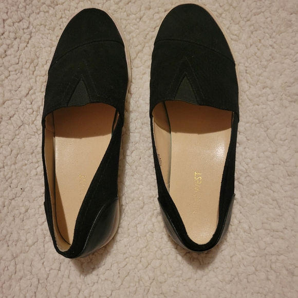 Nine West Shoes - WOMENS NINE WEST SUEDE BOMDIA PLATFORM SHOES BLACK SIZE 8